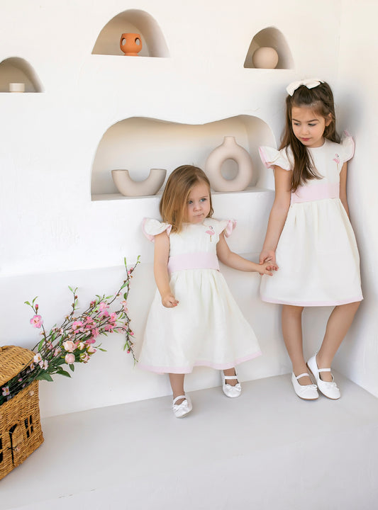 Flamingo Keten Elbise